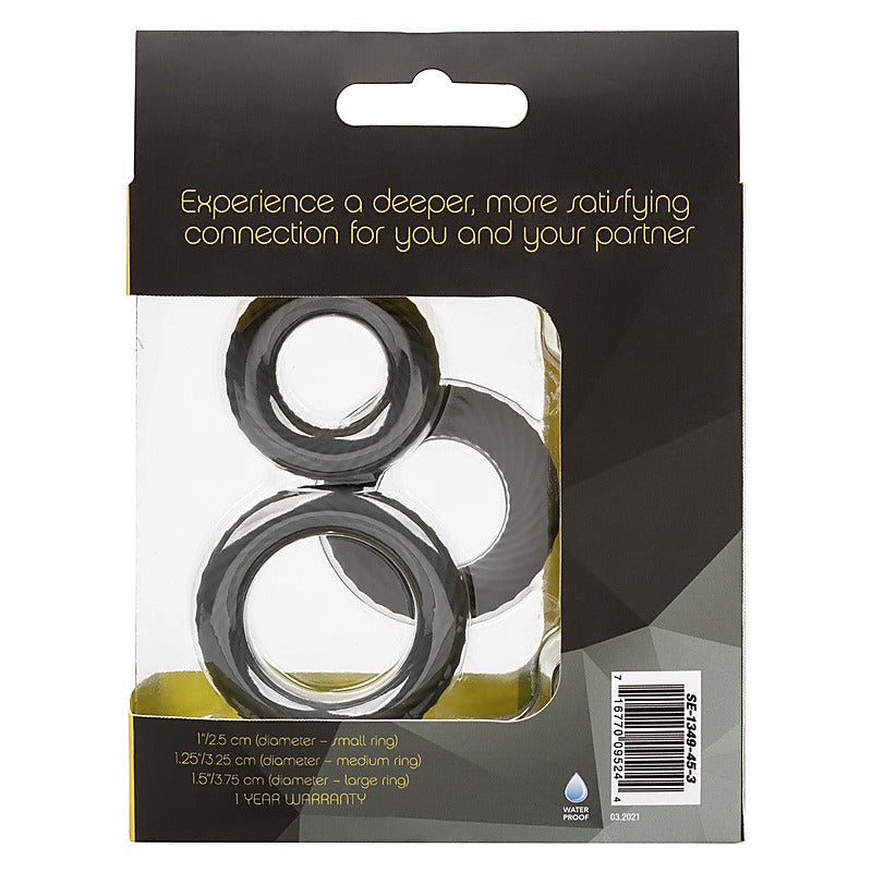 Link Up Ultra-Soft Ultimate Stretchy Male Cock Ring Set - Stretchy Cock Rings