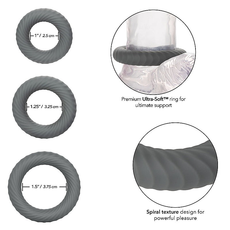 Link Up Ultra-Soft Ultimate Stretchy Male Cock Ring Set - Stretchy Cock Rings