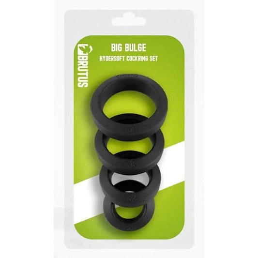 Brutus Big Bulge Silicone Cock Ring 4 Pc Set - Cock Ring Sets