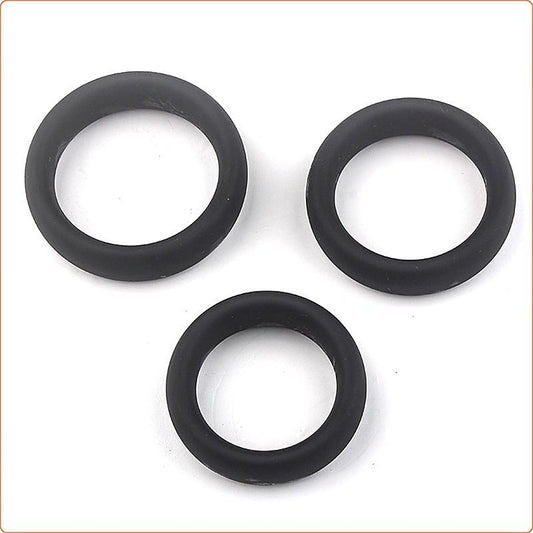 Thick 3 C-Ring Set - Stretchy Silicone - Ball and Cock Toys