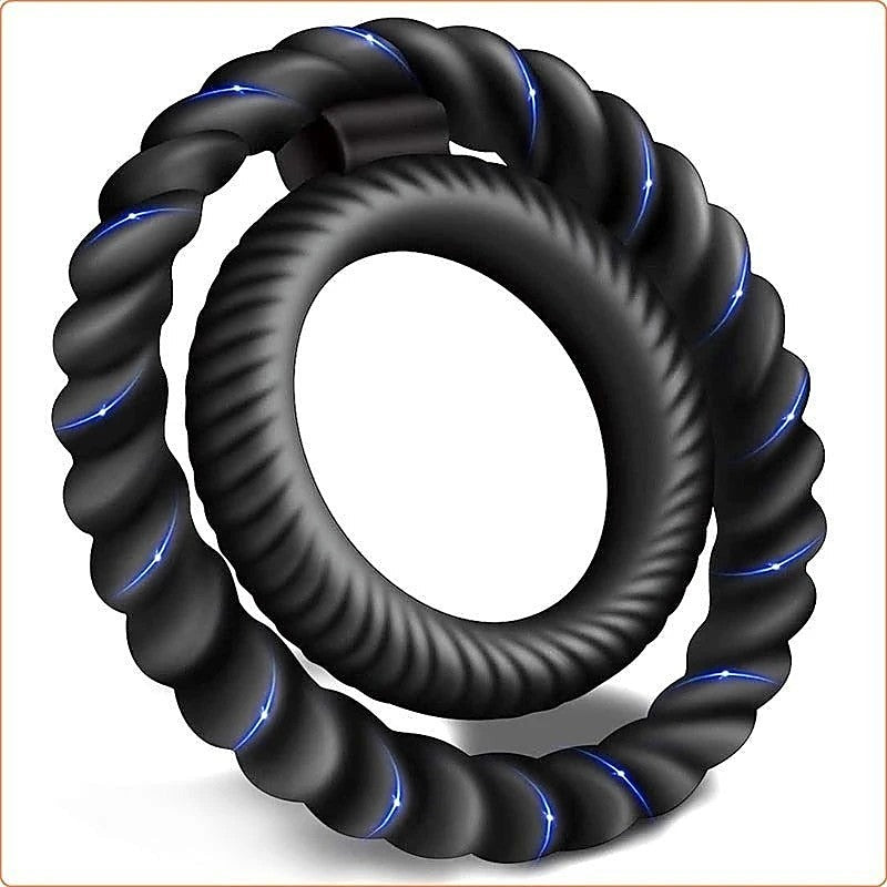Silicone Dual Textured Penis Ring by BDStyle - Ball and Cock Toys