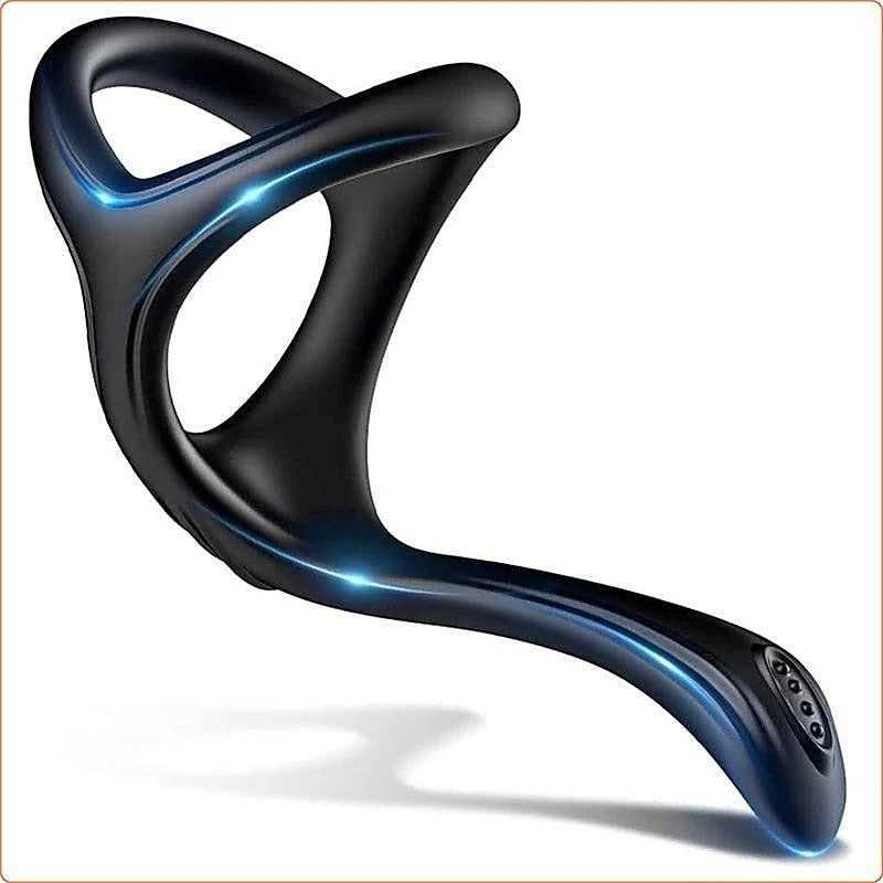 Silicone Triangle Penis Ring with Teasing Tail - Ball and Cock Toys