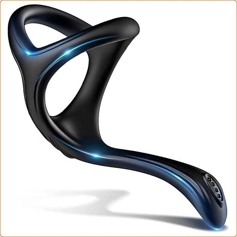 Silicone Triangle Penis Ring with Teasing Tail - Ball and Cock Toys