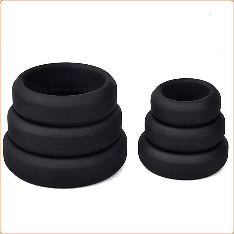 Premium Silicone Cock Ring Set by BDStyle - Stretchy Cock Rings