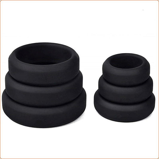 Silicone Cock Ring Set - 6 pcs - Stretchy Cock Rings