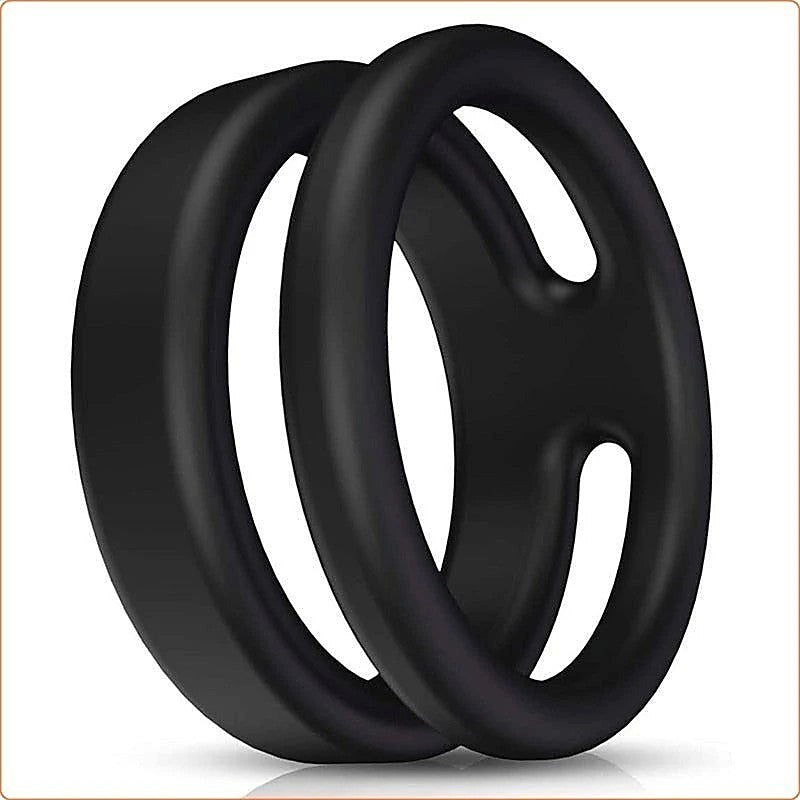 Silicone Dual Penis Ring - Ball and Cock Toys