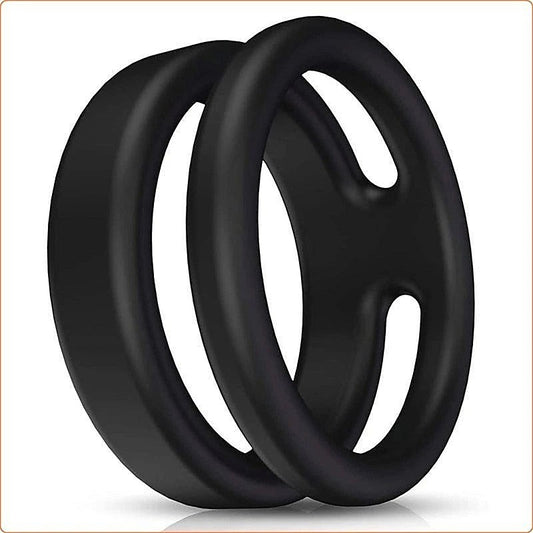 Silicone Dual Penis Ring - Ball and Cock Toys