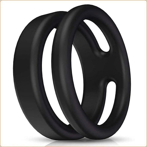 Silicone Dual Penis Ring - Ball and Cock Toys