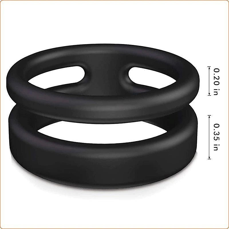 Silicone Dual Penis Ring - Ball and Cock Toys