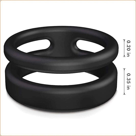 Silicone Dual Penis Ring - Ball and Cock Toys