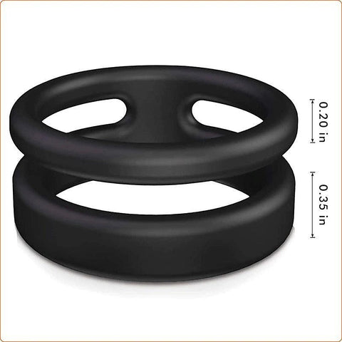 Silicone Dual Penis Ring - Ball and Cock Toys