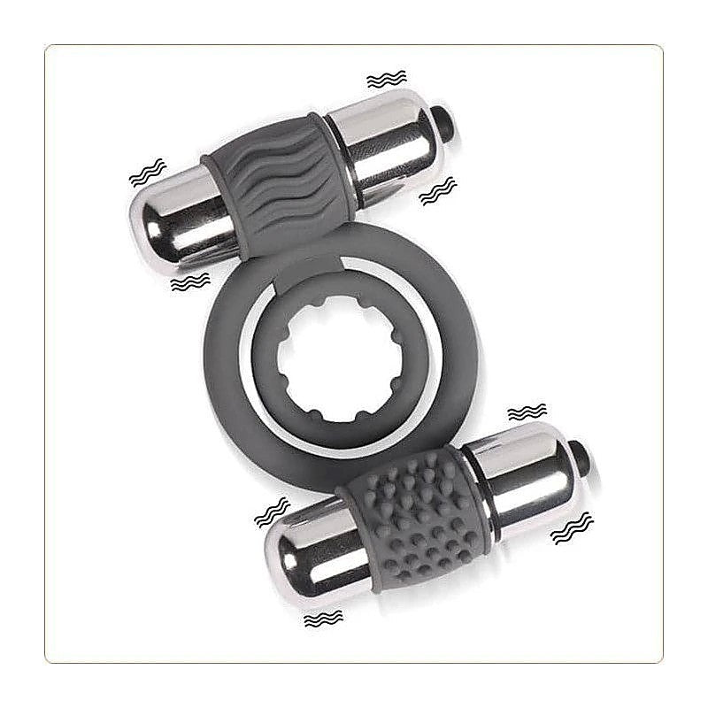 Double Bullet Cock Ring by BDStyle - Ball and Cock Toys