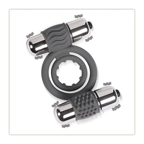 Double Bullet Cock Ring by BDStyle - Ball and Cock Toys