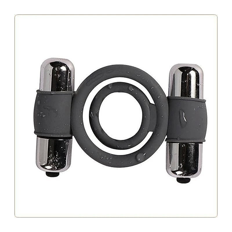 Double Bullet Cock Ring by BDStyle - Ball and Cock Toys