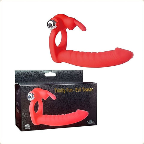 Trinity Fun Lover's Beads Vibrating Cock Ring - Ball and Cock Toys