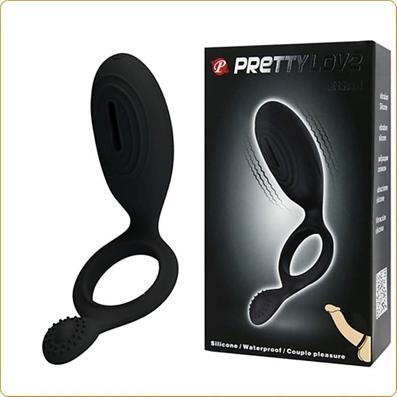 Prettylove Ethel - Rechargeable Vibrating Couples Cock Ring - Ball and Cock Toys