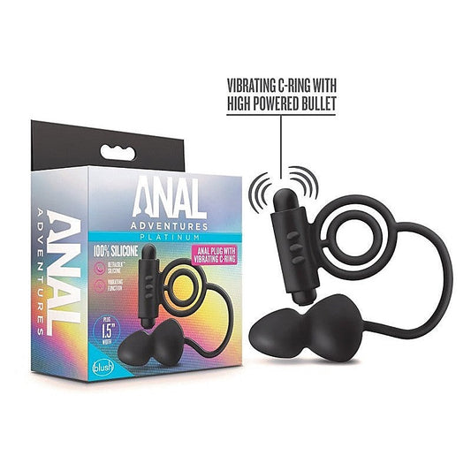 Blush Novelties' Platinum Pleasure - Vibrating Anal Plug and C-Ring Set - Ball and Cock Toys
