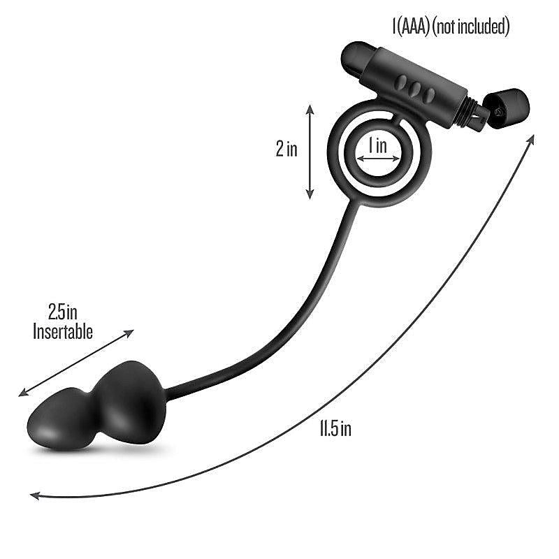 Blush Novelties' Platinum Pleasure - Vibrating Anal Plug and C-Ring Set - Ball and Cock Toys