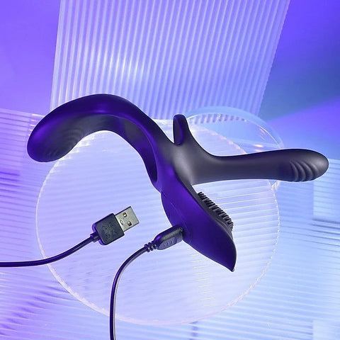Playboy Pleasure The 3 Way Vibrating Men's Dick Cock Ring - Vibrating Cock Rings