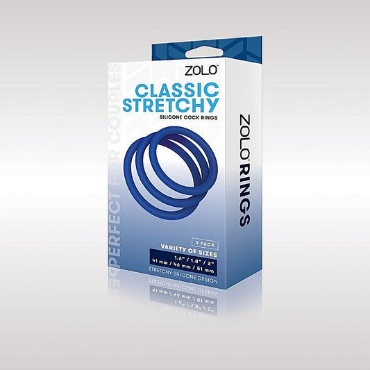 Zolo Classic Stretchy Silicone Cock Ring 3-Pack - Stretchy Cock Rings