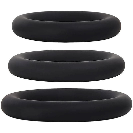 Unleash Desire - Adam & Eve Black Penis Ring Trio - Cock Ring Sets