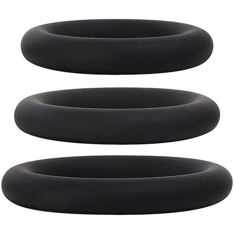 Black Penis Ring Trio by Adam & Eve - Cock Ring Sets