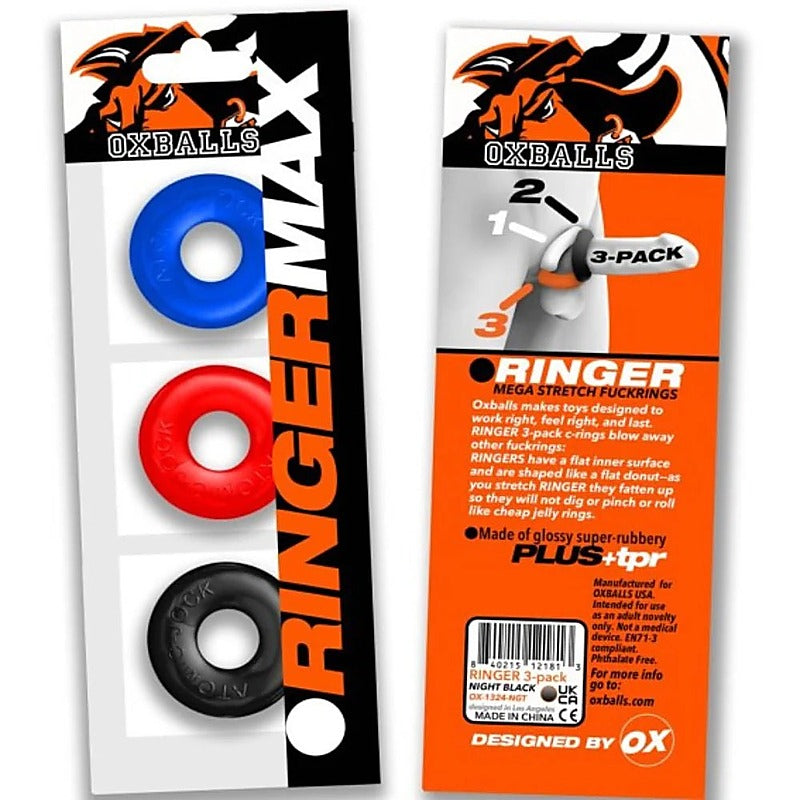 Ringer Max Thick, Durable Cockring Trio by Oxballs - Cock Rings