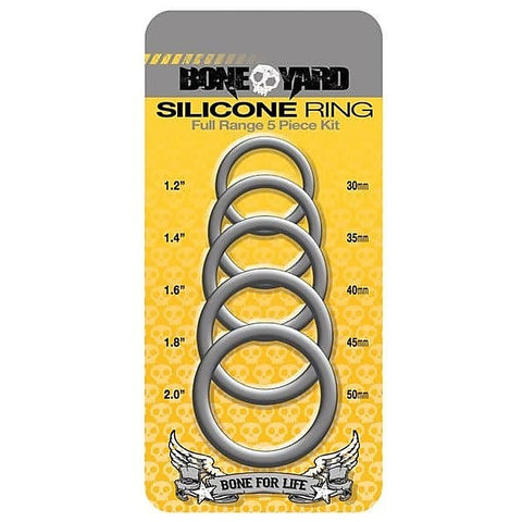 Boneyard Intimate Pleasure Kit - 5-Piece Silicone Ring Set - Cock Ring Sets