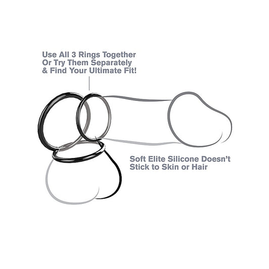 Pipedream Fantasy C-Ringz Silicone 3 Ring Stamina Set