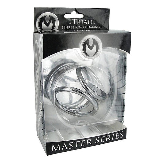 Master Series Triad Chamber - Unleash Sensual Bliss with Trio of Delight - Steel Cock Rings
