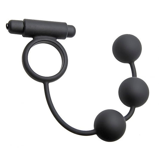 Tri-Orb Vibrating Cock Ring And Weighted Silicone Anal Balls