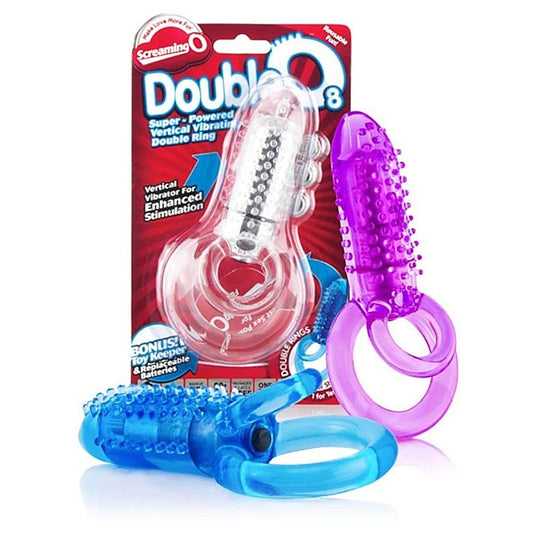DoubleO 8 Dual-Cock Ring Vibrating Erection Enhancer - Vibrating Cock Rings