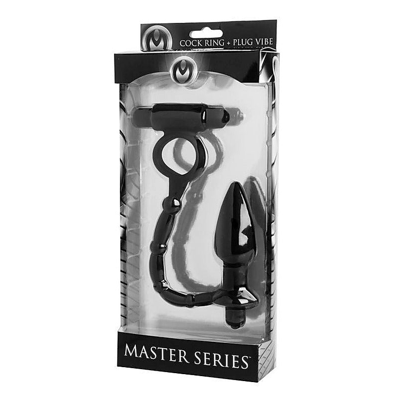 Viaticus Cock Ring With Anal Vibe Plug by XR Brands - Cock Rings