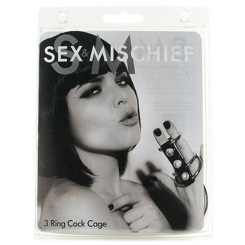 Professional 3 Ring Cock Cage by Sportsheets - Male Chastity