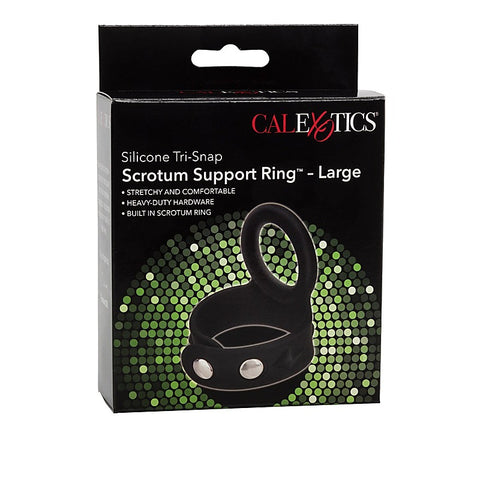Silicone Tri-Snap Scrotum Support Cock Ring - Cock Rings