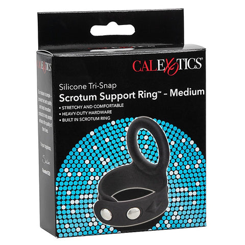 Silicone Tri-Snap Scrotum Support Cock Ring - Cock Rings