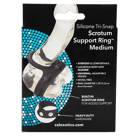 Silicone Tri-Snap Scrotum Support Cock Ring - Cock Rings
