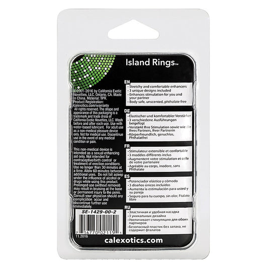 California Exotics Island Silicone Stretchy Cock Rings