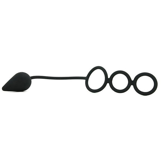 Triple Threat Silicone Tri Cock Ring and Anal Plug - Cock Rings