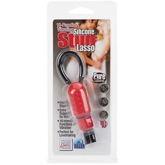 10 Function Vibrating Silicone Stud Lasso Ring - Cock Rings