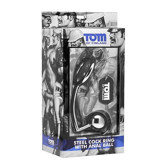 Tom of Finland Stainless Steel Cock Ring and Anal Ball