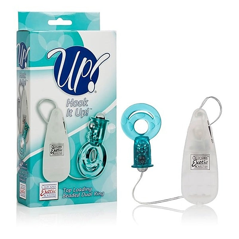 Hook It Up Top Loading Beaded Dual Cock Ring - Cock Rings
