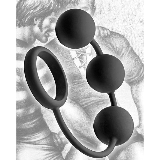 Silicone Cock Ring with 3 Weighted Balls - Stretchy Cock Rings