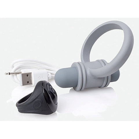 My Secret Screaming O Rechargeable Vibrating Ring Set Grey - Cock Rings
