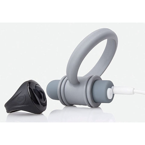 My Secret Screaming O Rechargeable Vibrating Ring Set Grey - Cock Rings