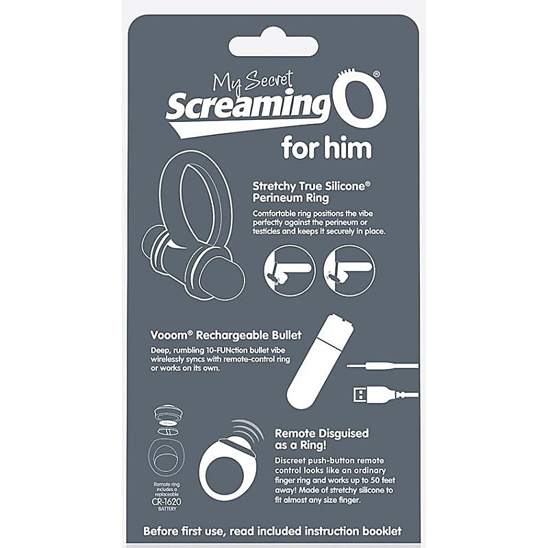 My Secret Screaming O Rechargeable Vibrating Ring Set Grey - Cock Rings