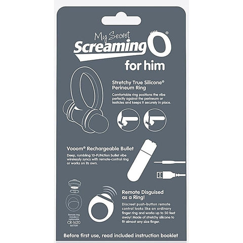 My Secret Screaming O Rechargeable Vibrating Ring Set Grey - Cock Rings