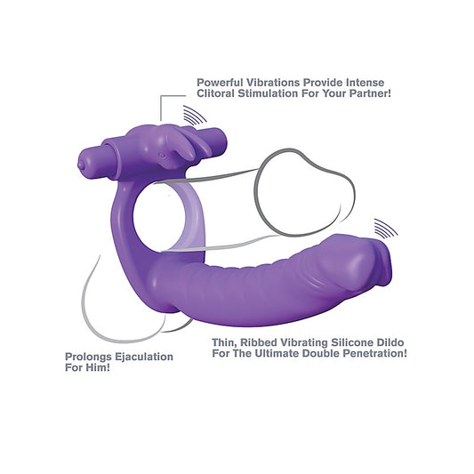 Fantasy C-Ringz Silicone Double Penetrator Rabbit Cock Ring