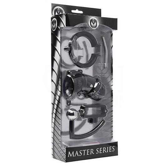 Oppressor Male Confinement Chastity Cage with Ball Clamp - Cock Rings