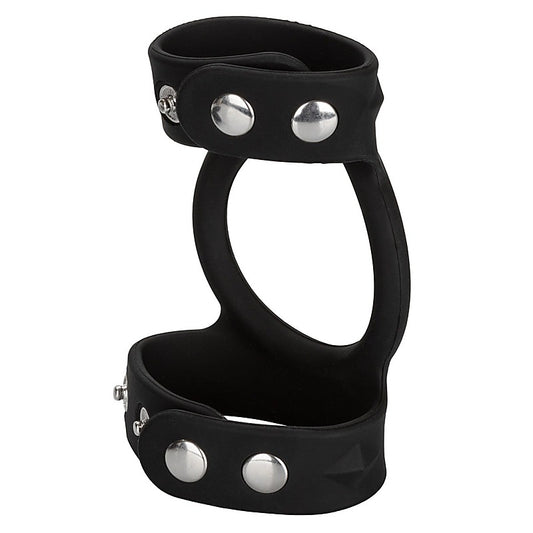 CalExotics Silicone Tri-Snap Male C and B Cage - Stretchy Cock Rings